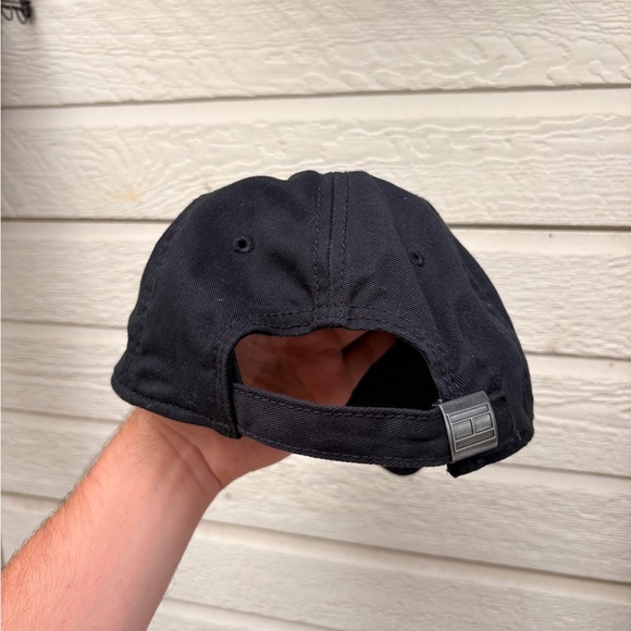 TOMMY HILFIGER big logo patch baseball hat cap black adjustable black - Picture 4 of 6